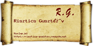 Risztics Gusztáv névjegykártya