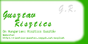 gusztav risztics business card